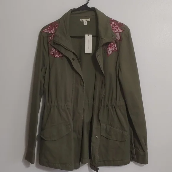 Francesca’s Military Style Olive Green Jacket - Picture 6 of 15